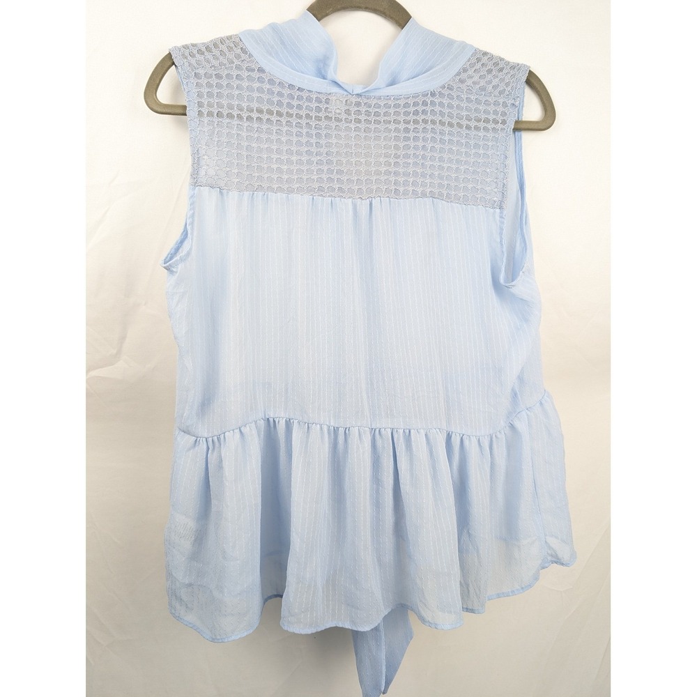 Sheer Fairy Peplum Sleeveless Top Sz M Pastel Blue Coquette Romantic Fairy Twee - Picture 7 of 10